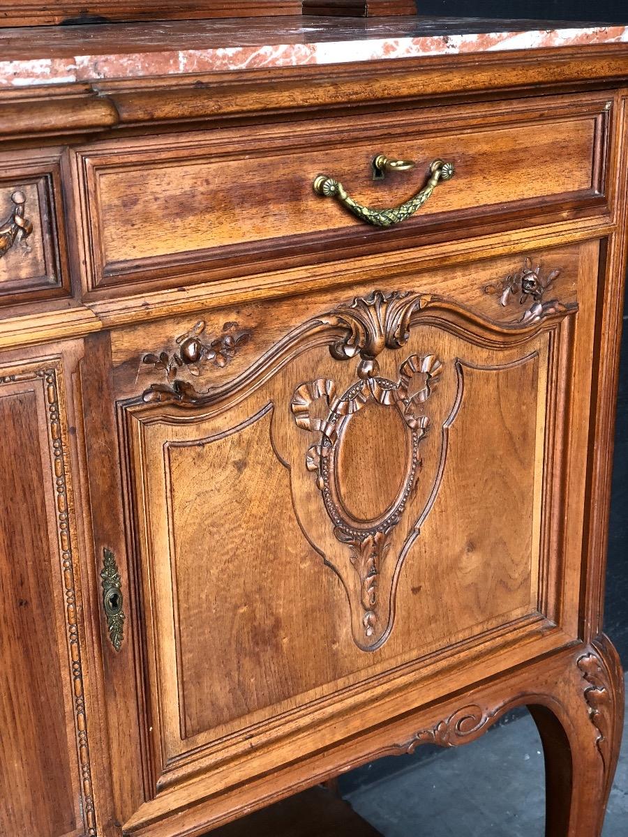 Fine Carved Walnut Transition Louis XV /Louis XVI French Server