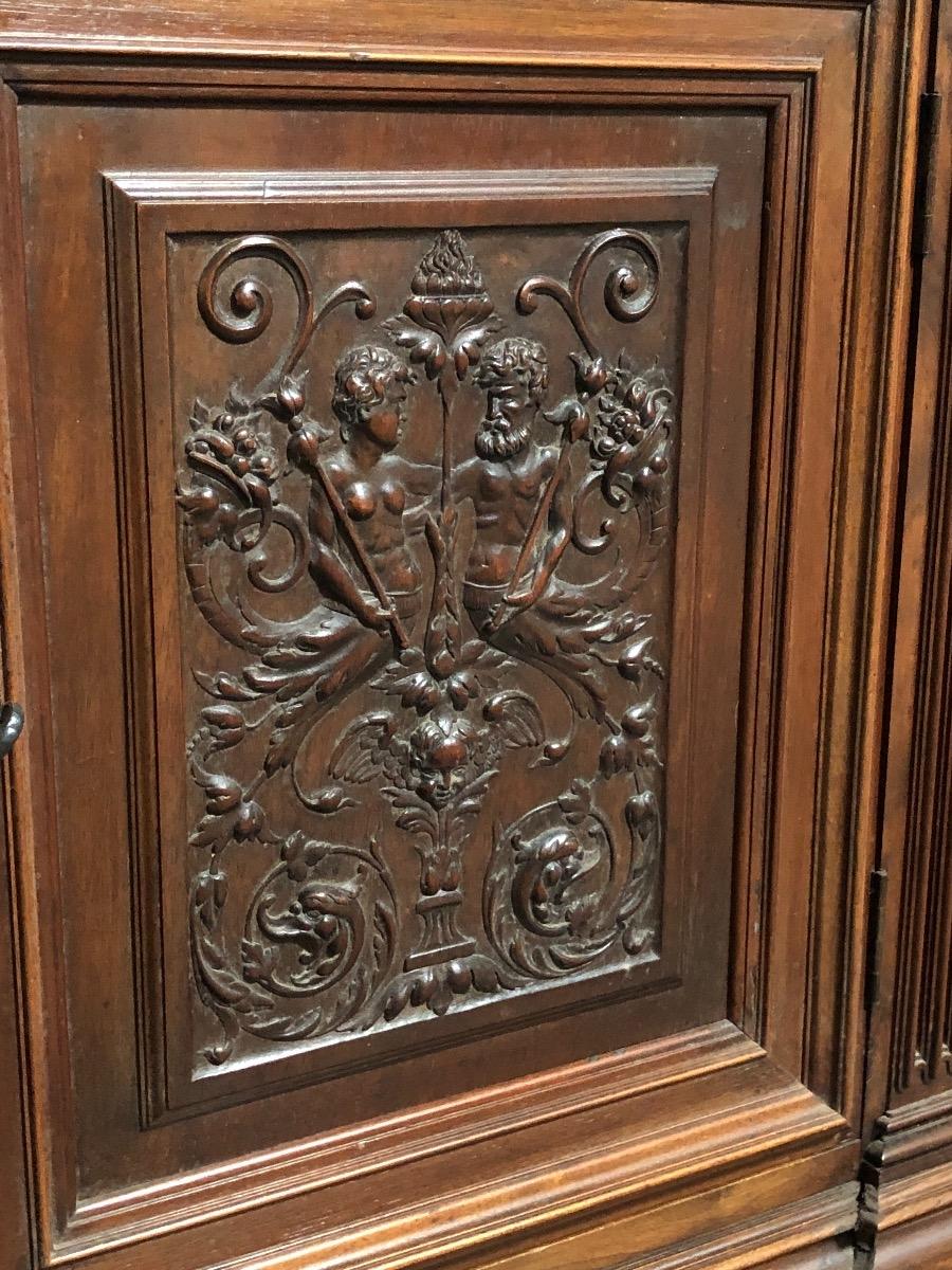 Fine walnut renaissance cabinet