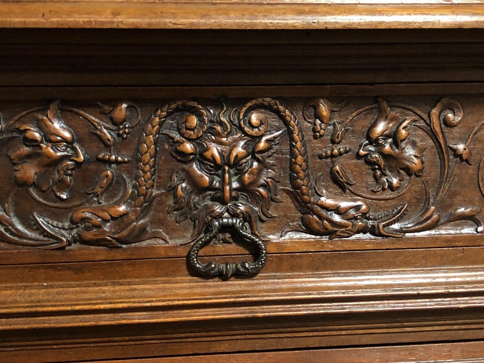 Fine walnut renaissance cabinet