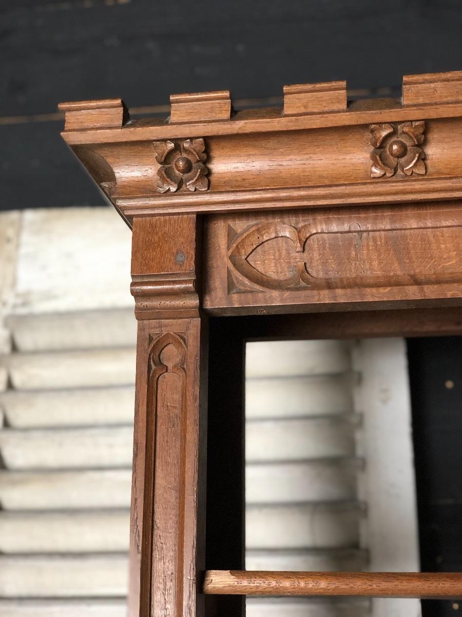 Gothic oak open bookcase 