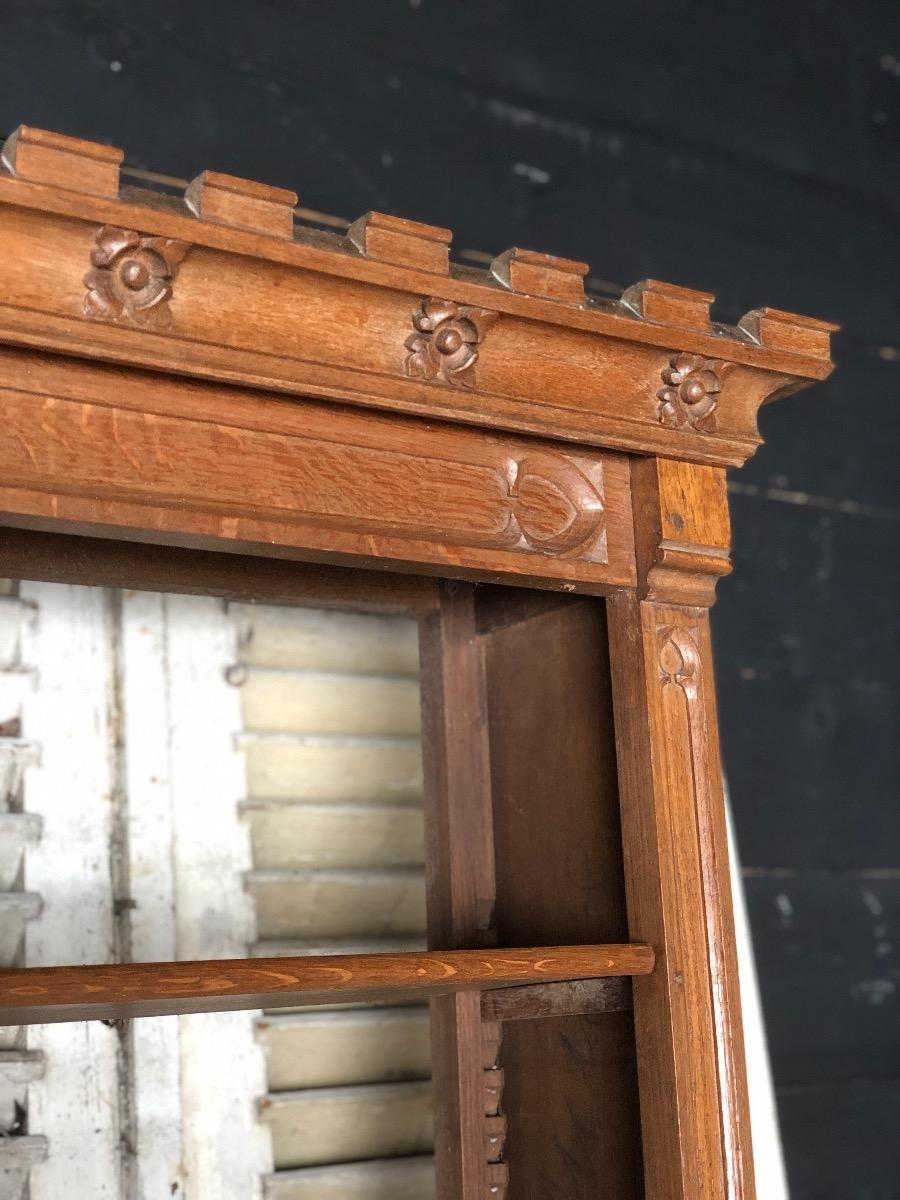 Gothic oak open bookcase 