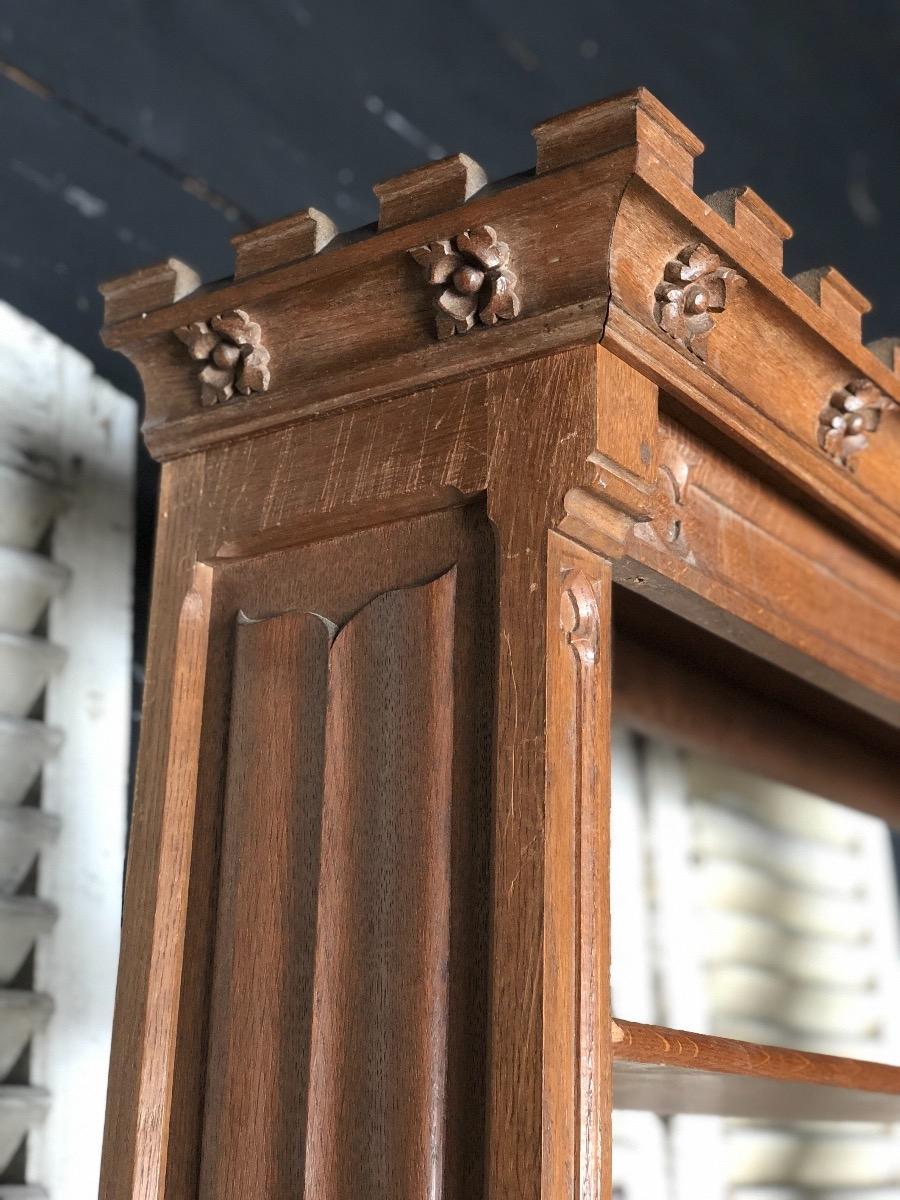 Gothic oak open bookcase 