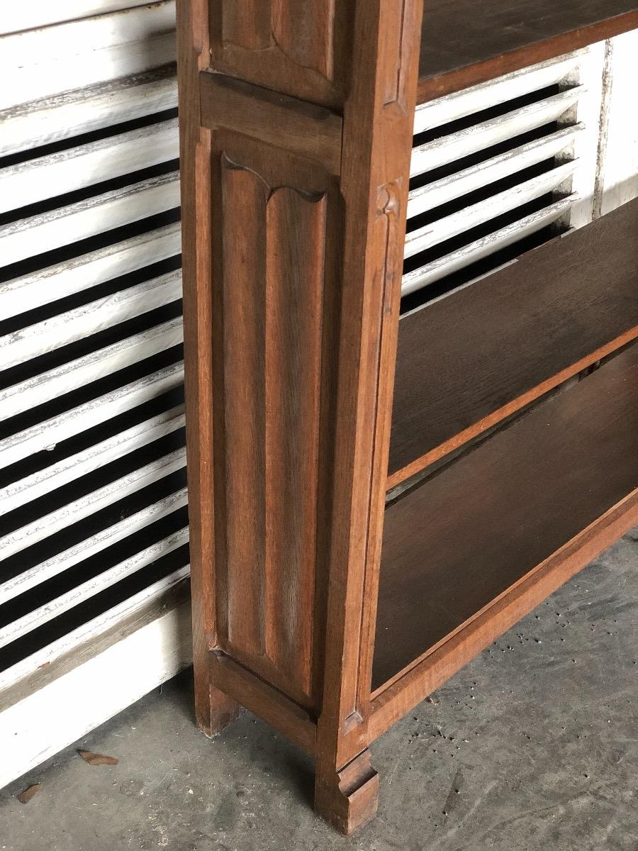 Gothic oak open bookcase 