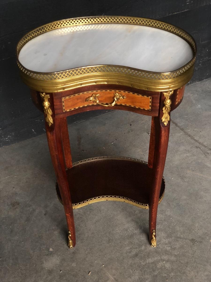 Kidney marble top side table 