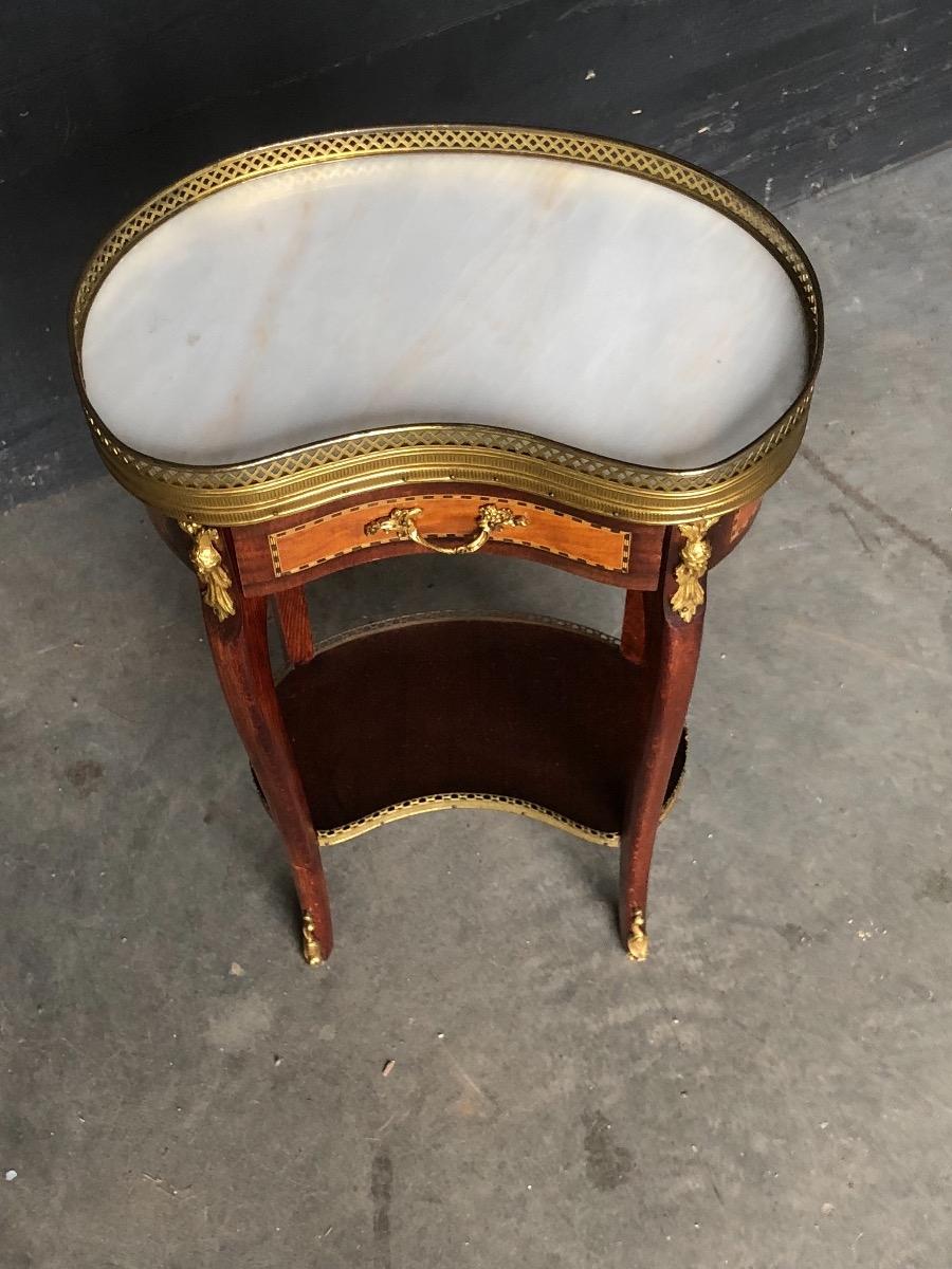 Kidney marble top side table 