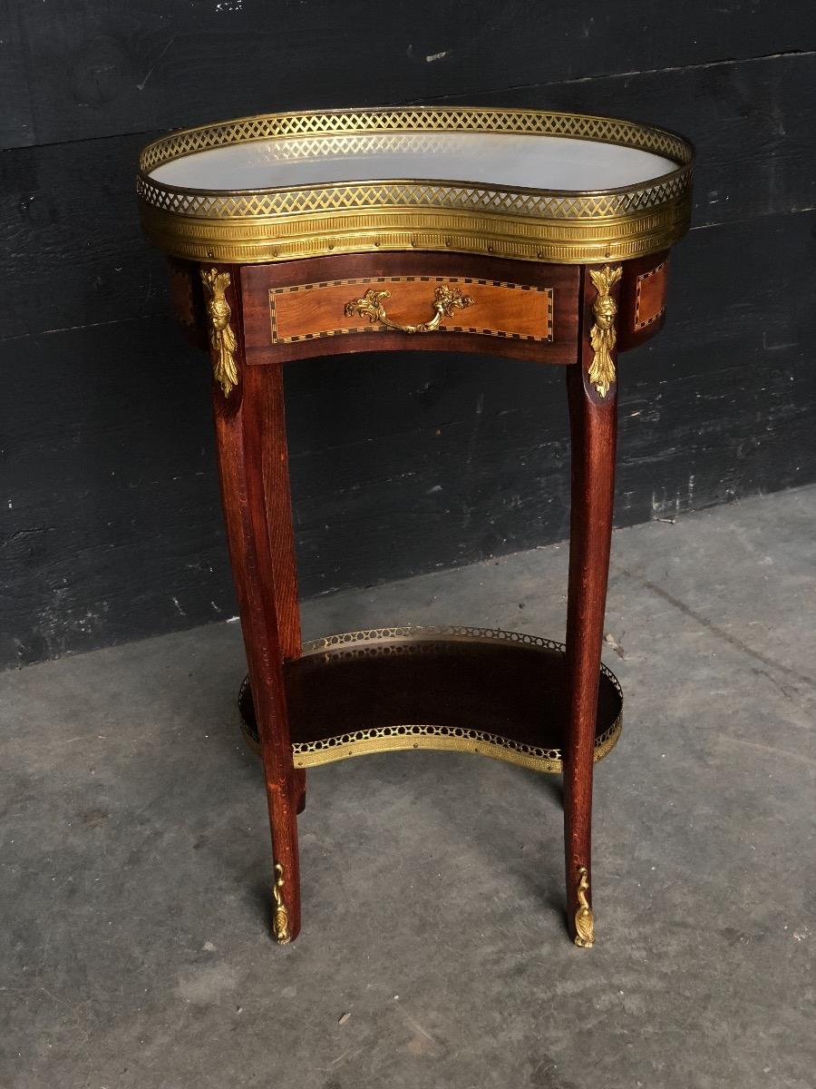 Kidney marble top side table 