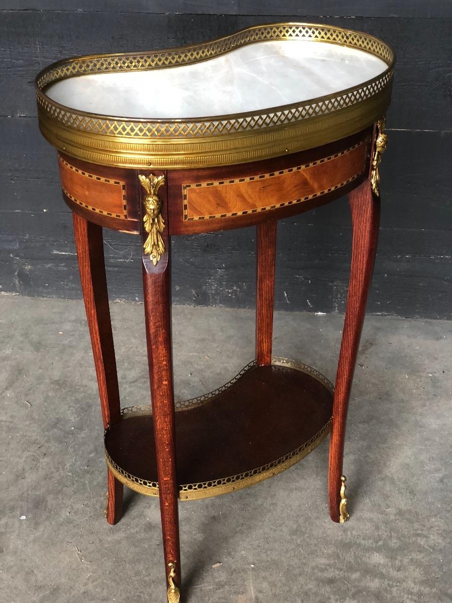 Kidney marble top side table 