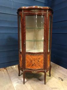 Louis 15 style Marquetery & Bronze Display cabinet, Spain 20th century