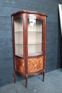 Louis 15 style Marquetery & Bronze Display cabinet, Spain 20th century