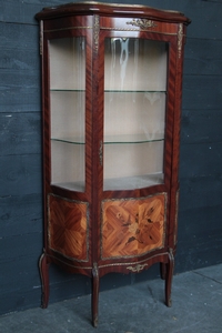 Louis 15 style Marquetery & Bronze Display cabinet, Spain 20th century