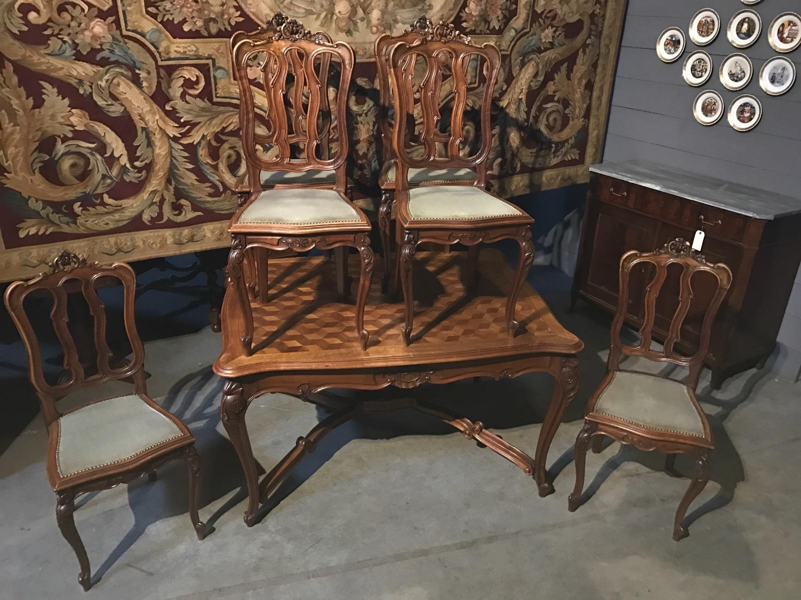 Louis 15 Style Table And 6 Chairs Sold Antiques Furniture