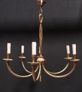 Louis 16 style Chandelier in brass, france 1950