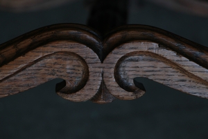 Louis XIII style Pair oak armchairs mutton legs