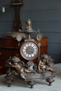 Napoleon 3 style Mantle Clock with Putti's in spelter, france 1880