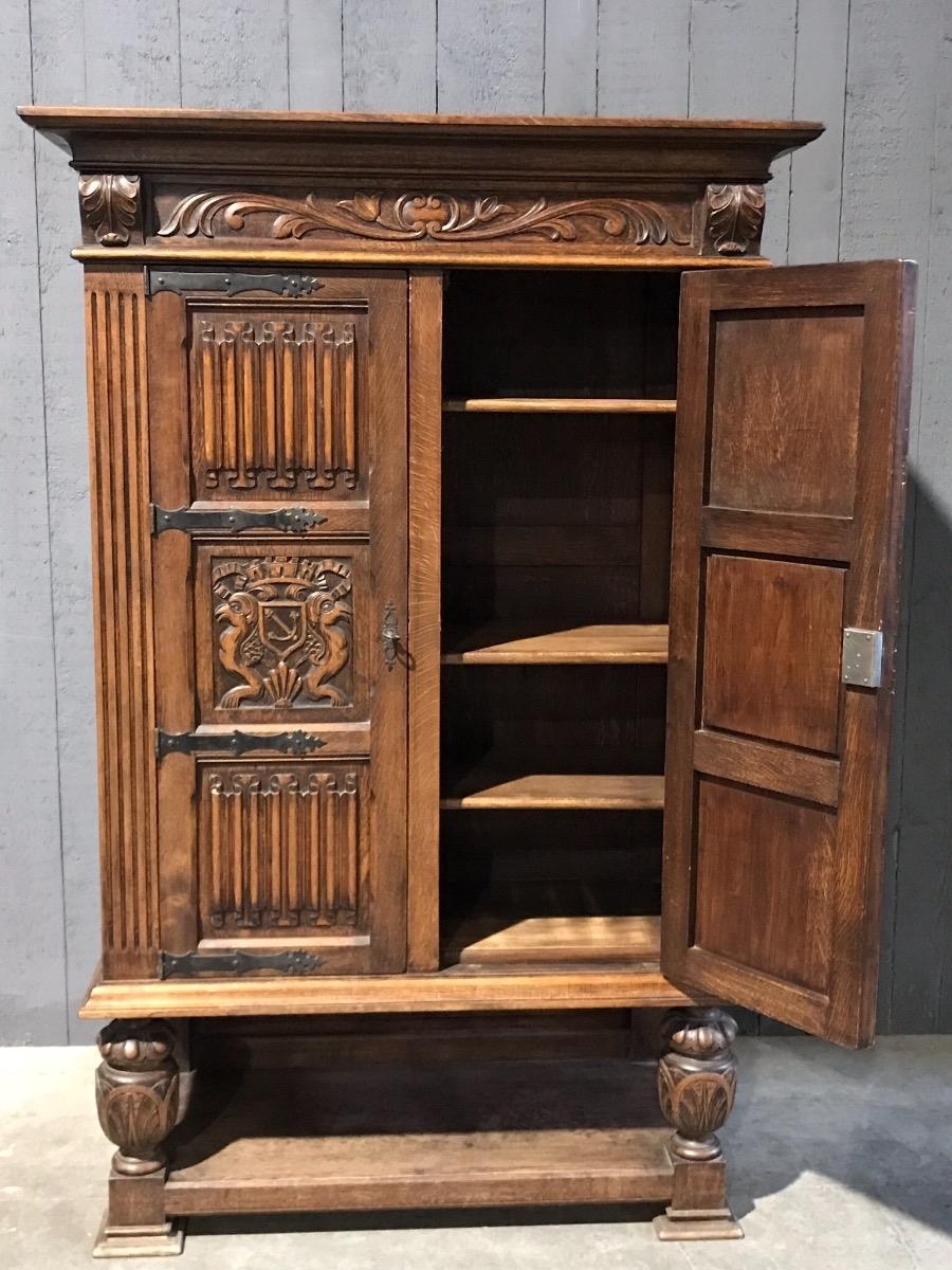 Neo Gothic oak cabinet 