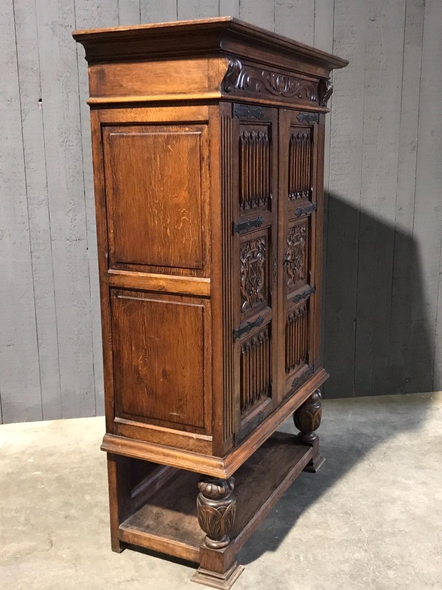 Neo Gothic oak cabinet 