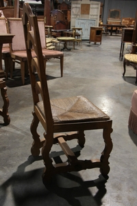 style Oak mutton legs dining chairs 1940