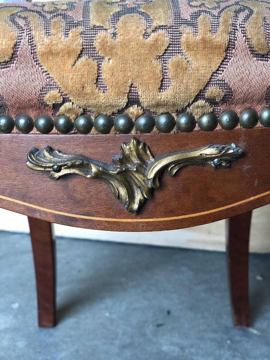 Pair of French Napoléon 3 side chairs with Bronzes 