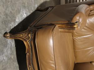 Pair of leather armchairs style Louis XVe