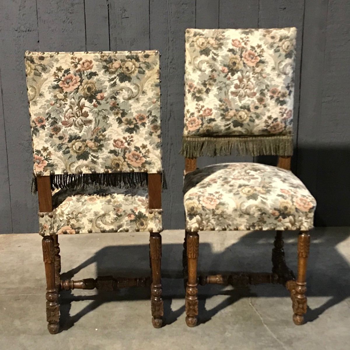 Pair of renaissance side chairs