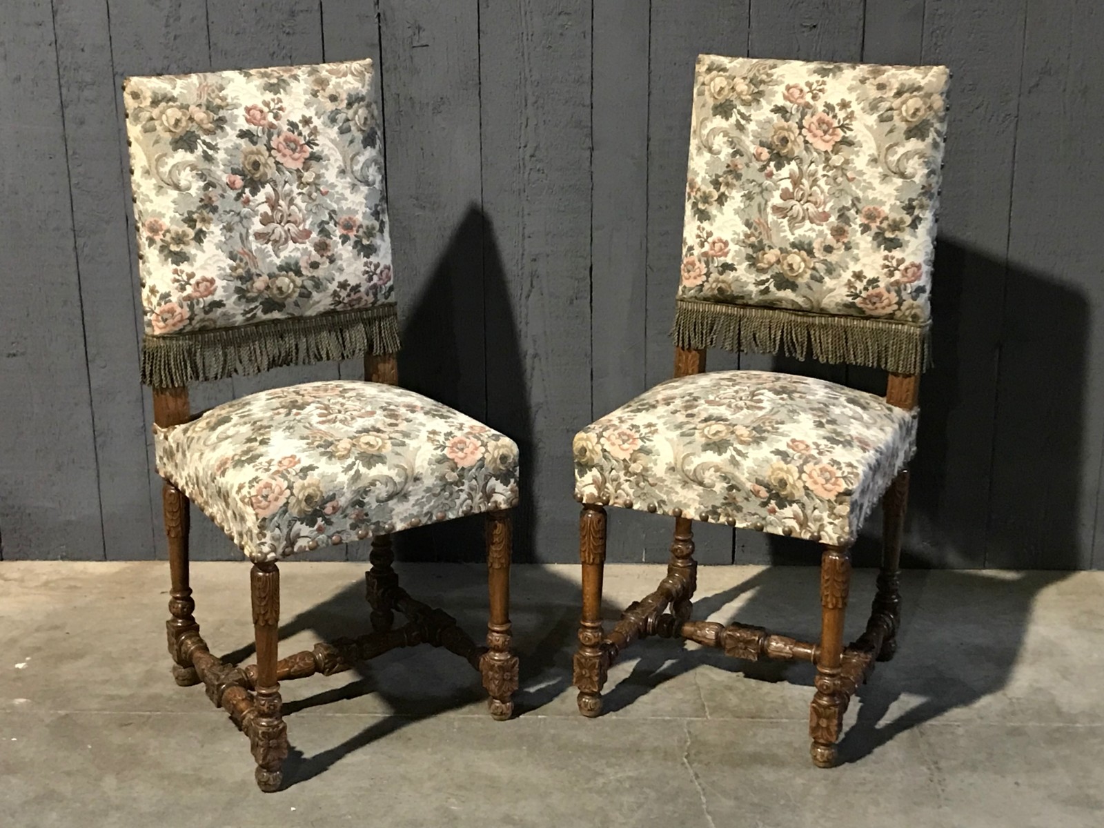 Pair of renaissance side chairs