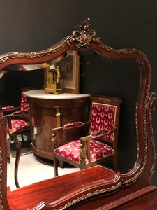 Regence style Mahogany and bronzes vanity , France 1900