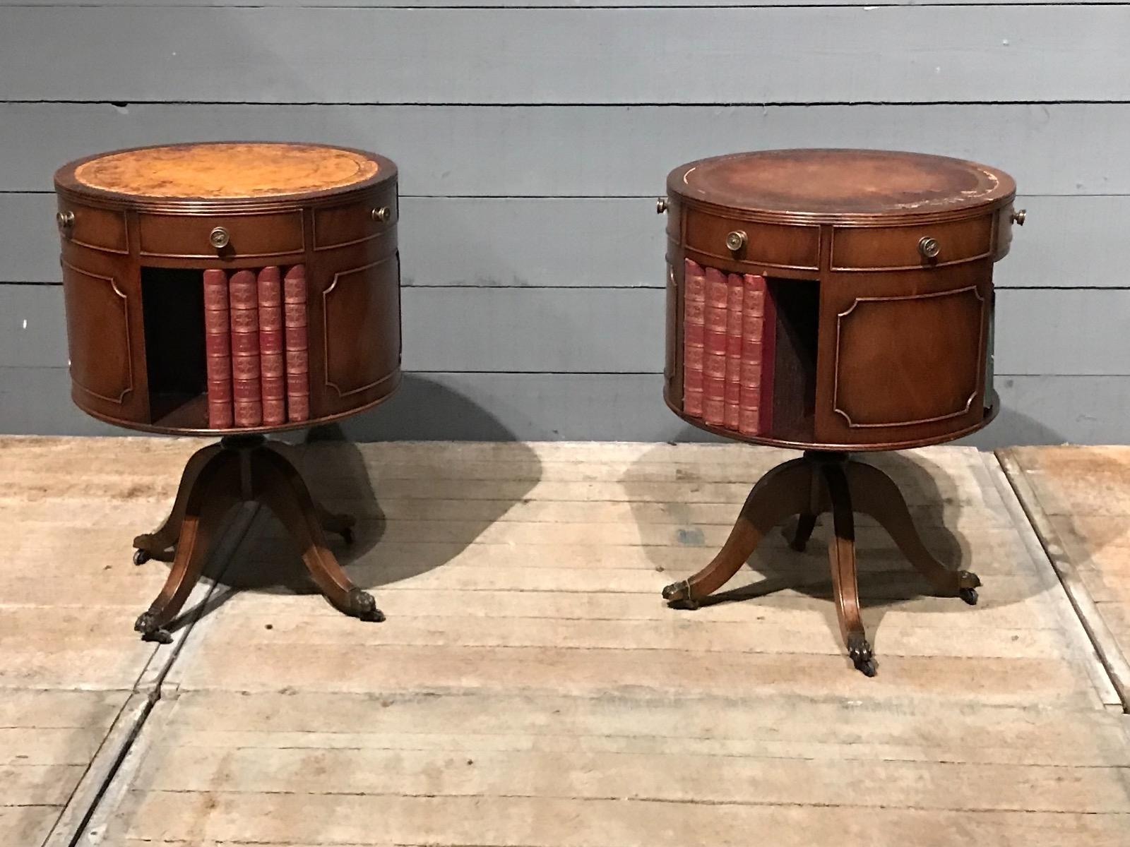 Regency style Mahogany Drum Table Bookcase 