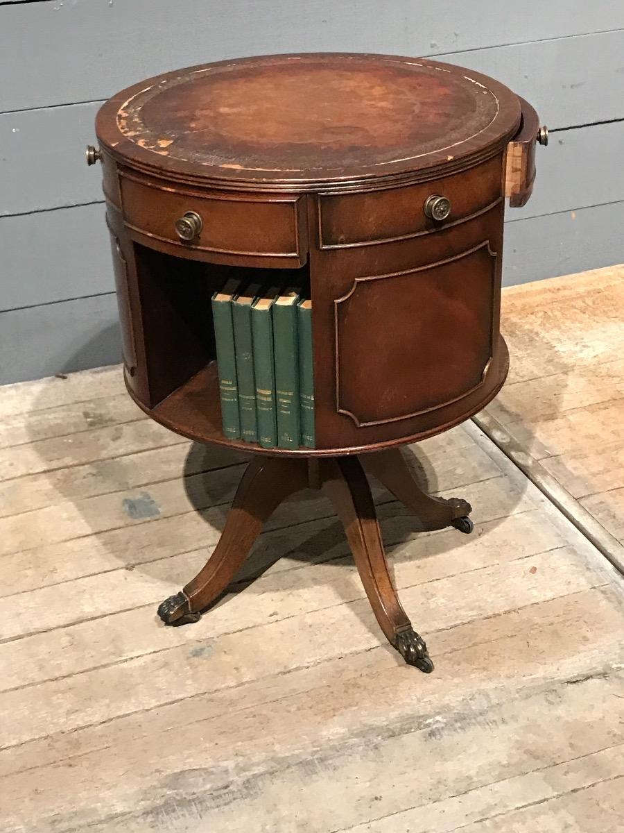 Regency style Mahogany Drum Table Bookcase 