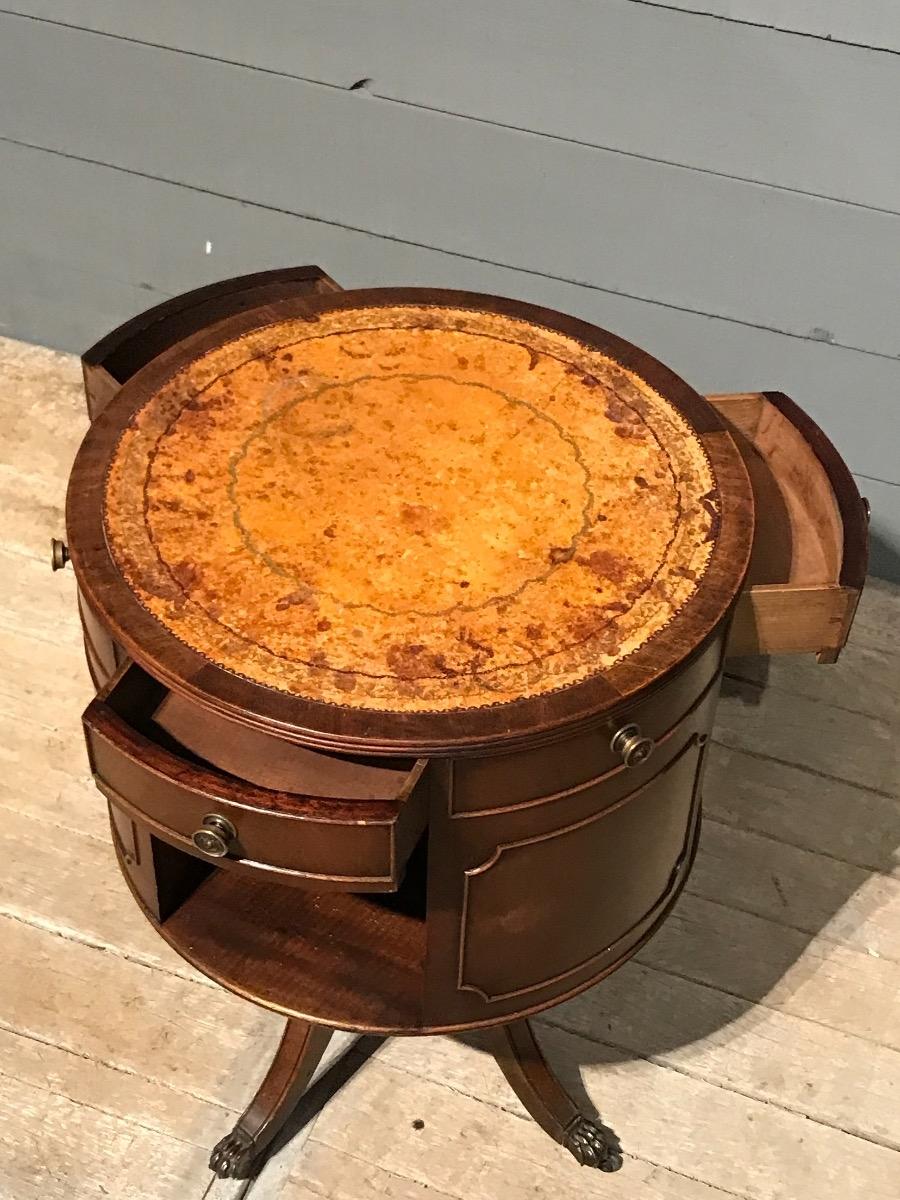 Regency style Mahogany Drum Table Bookcase 