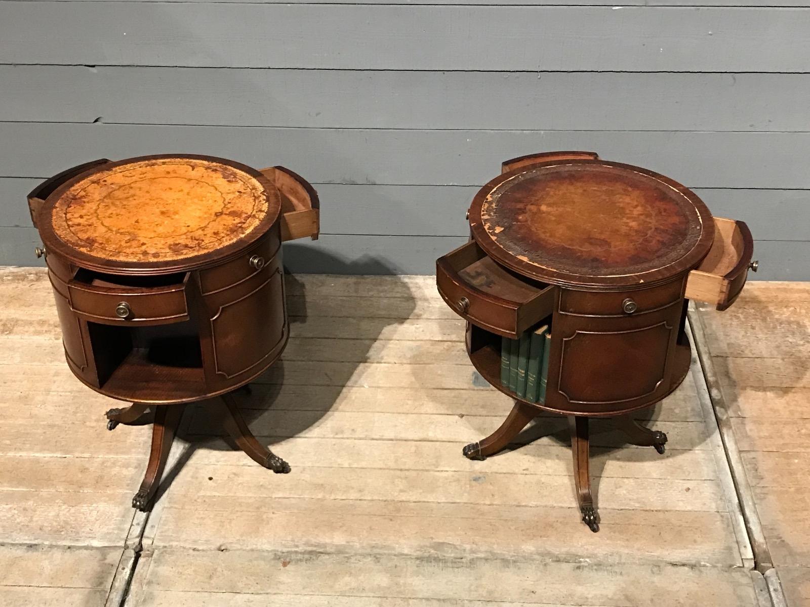 Regency style Mahogany Drum Table Bookcase 