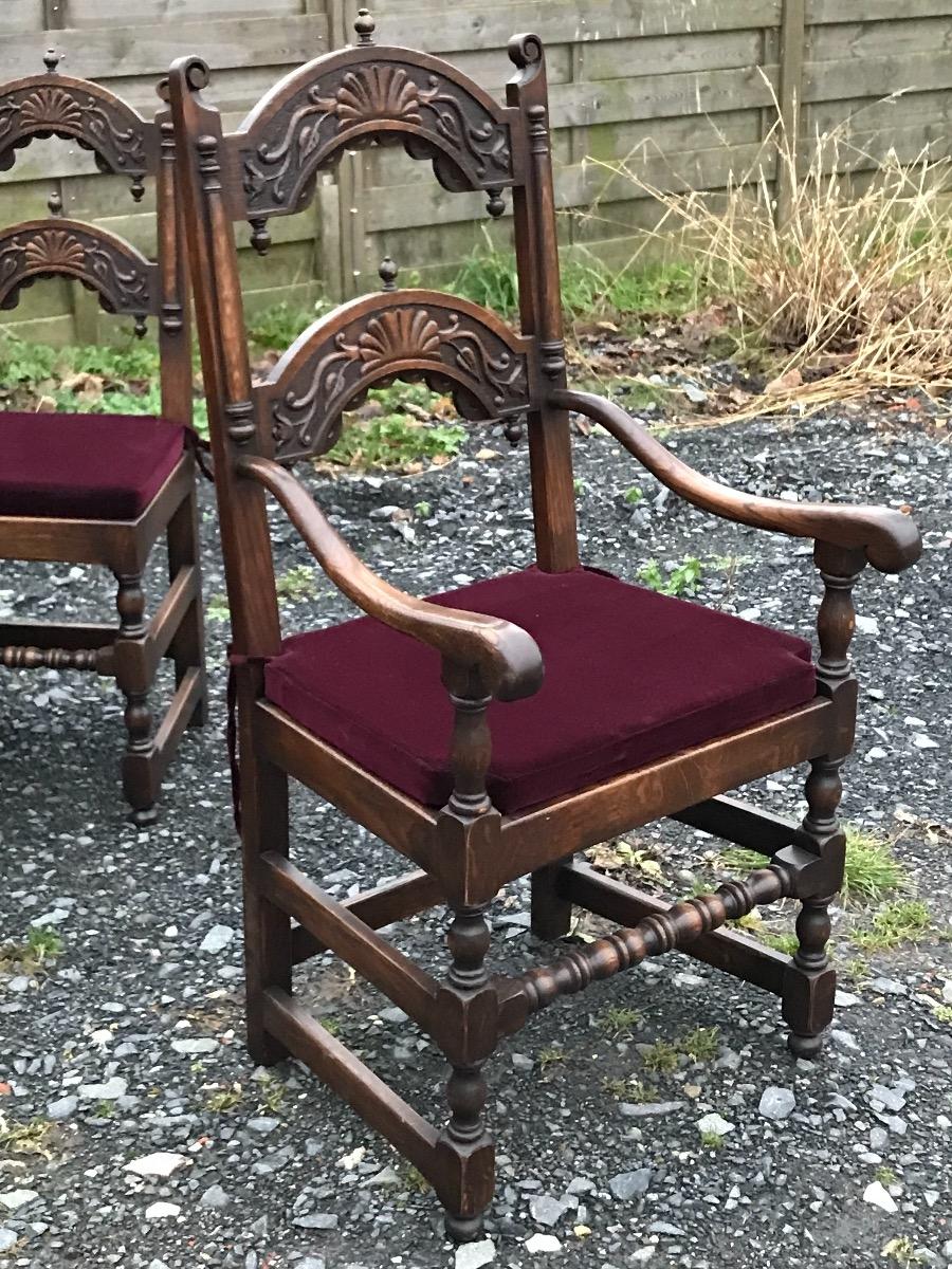 Set of 12 chairs and 2 Armchairs Renaissance Style