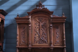 style Walnut carved french deux-corps 1880