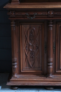 style Walnut carved french deux-corps 1880
