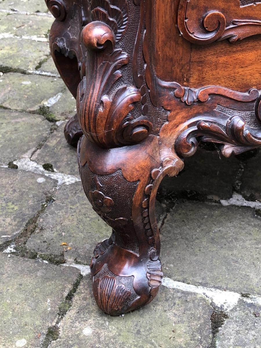 Walnut carved renaissance cabinet 