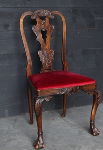 Walnut chippendale dining set 1930