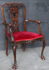 Walnut chippendale dining set 1930