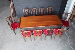 Walnut chippendale dining set 1930